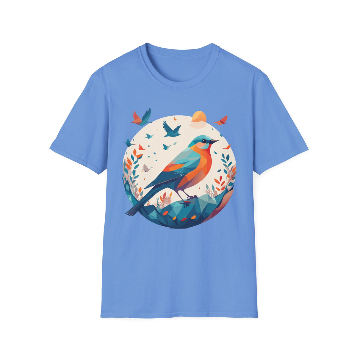 Colorful Geometric Bird T-Shirt | Vibrant Bird Illustration