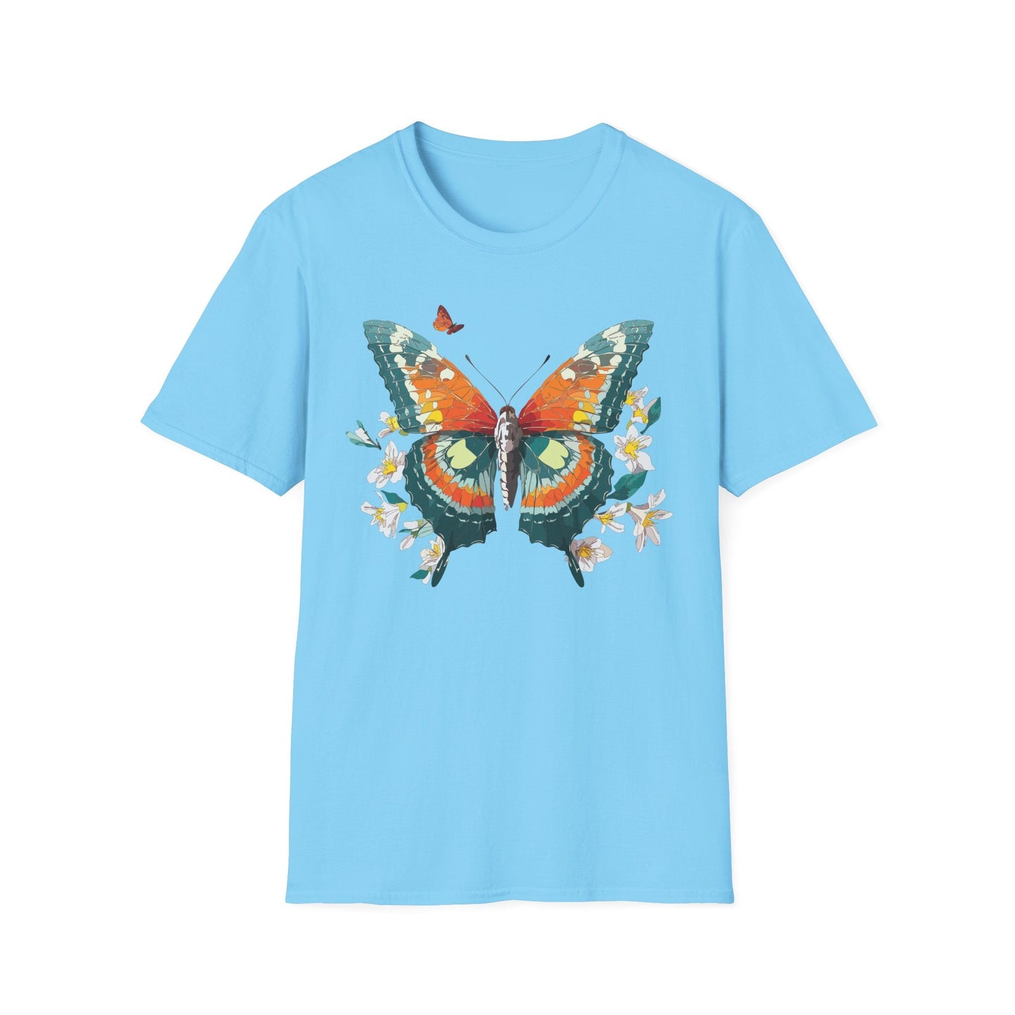 Butterfly T Shirt Unisex Softstyle Gildan 64000 100 Percent Ring Spun Cotton Monarch Tee