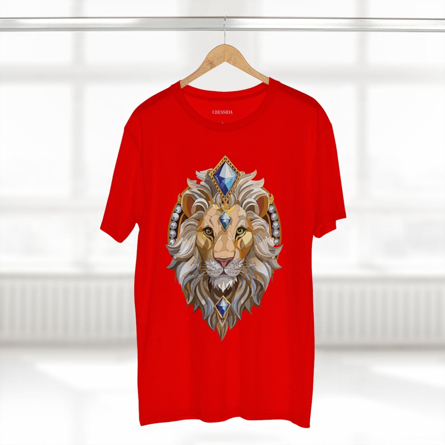 Lion Graphic Unisex 100 Cotton Tee With Unique Animal Golden Medallion Art Design 9