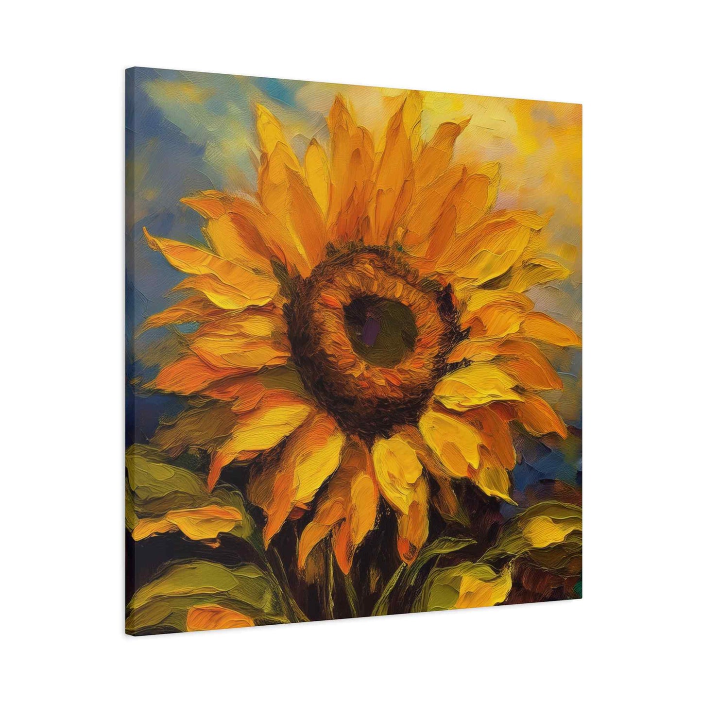 Sunflower Print Canvas, Flower Oil Paint Print 20x20, 24x24, 30x30, 32x32, 36x36, Floral Art Design Print Non-Frame MC-26