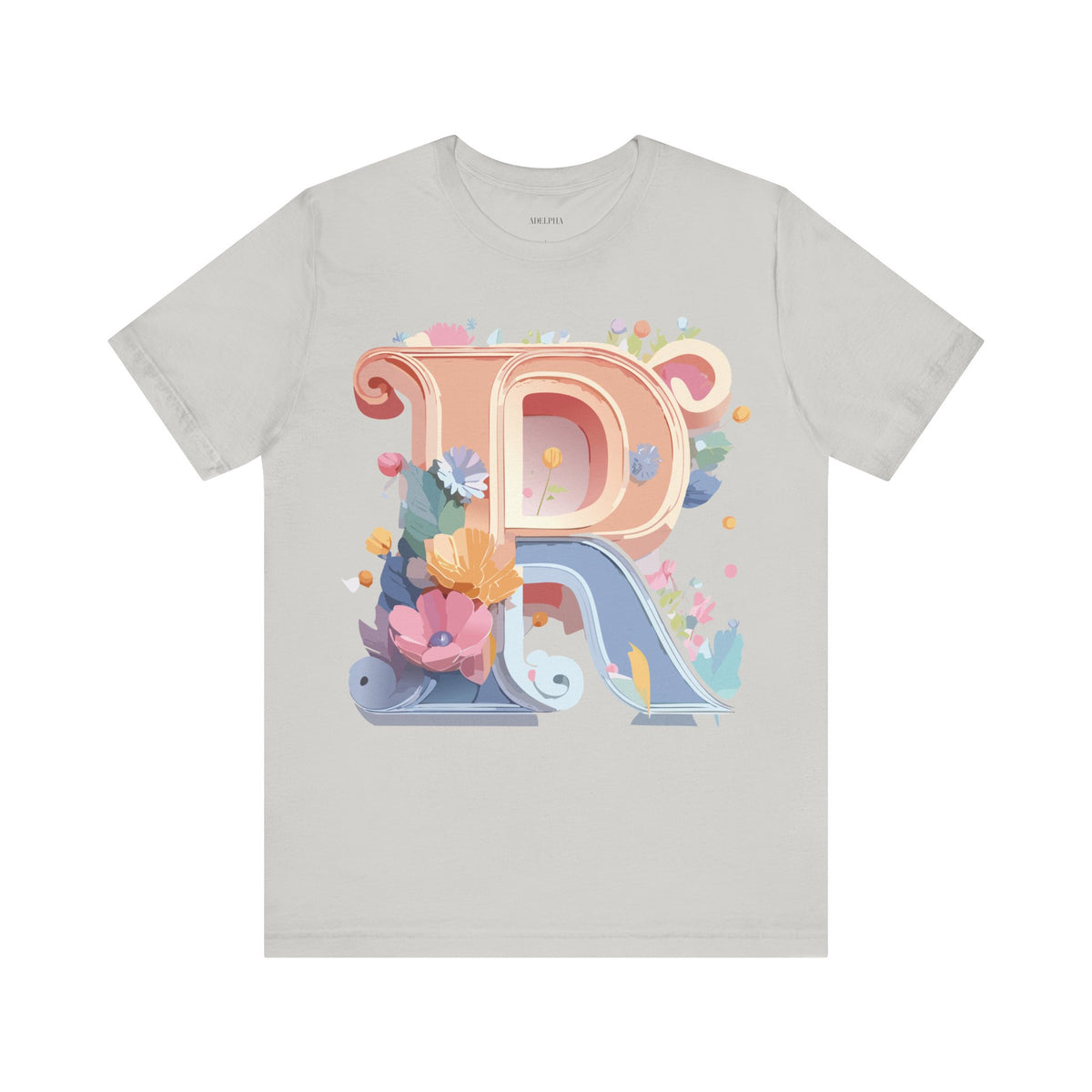Letter R Graphic Unisex Cotton Bella+Canvas Tee with Art Letter Design