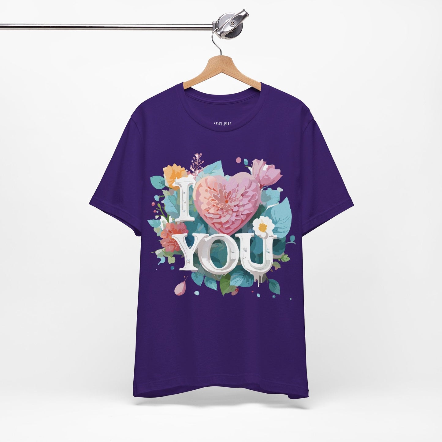 Valentine Day Graphic Unisex 100 Cotton Vintage Artwork with Love and Flower Design Tee 9