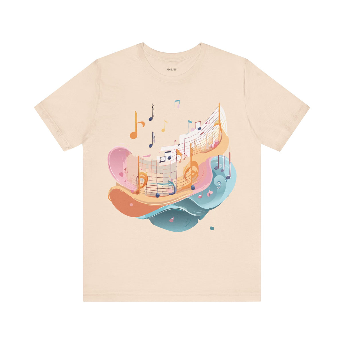 Music Graphic Unisex Cotton Bella+Canvas Tee with Art Design m139