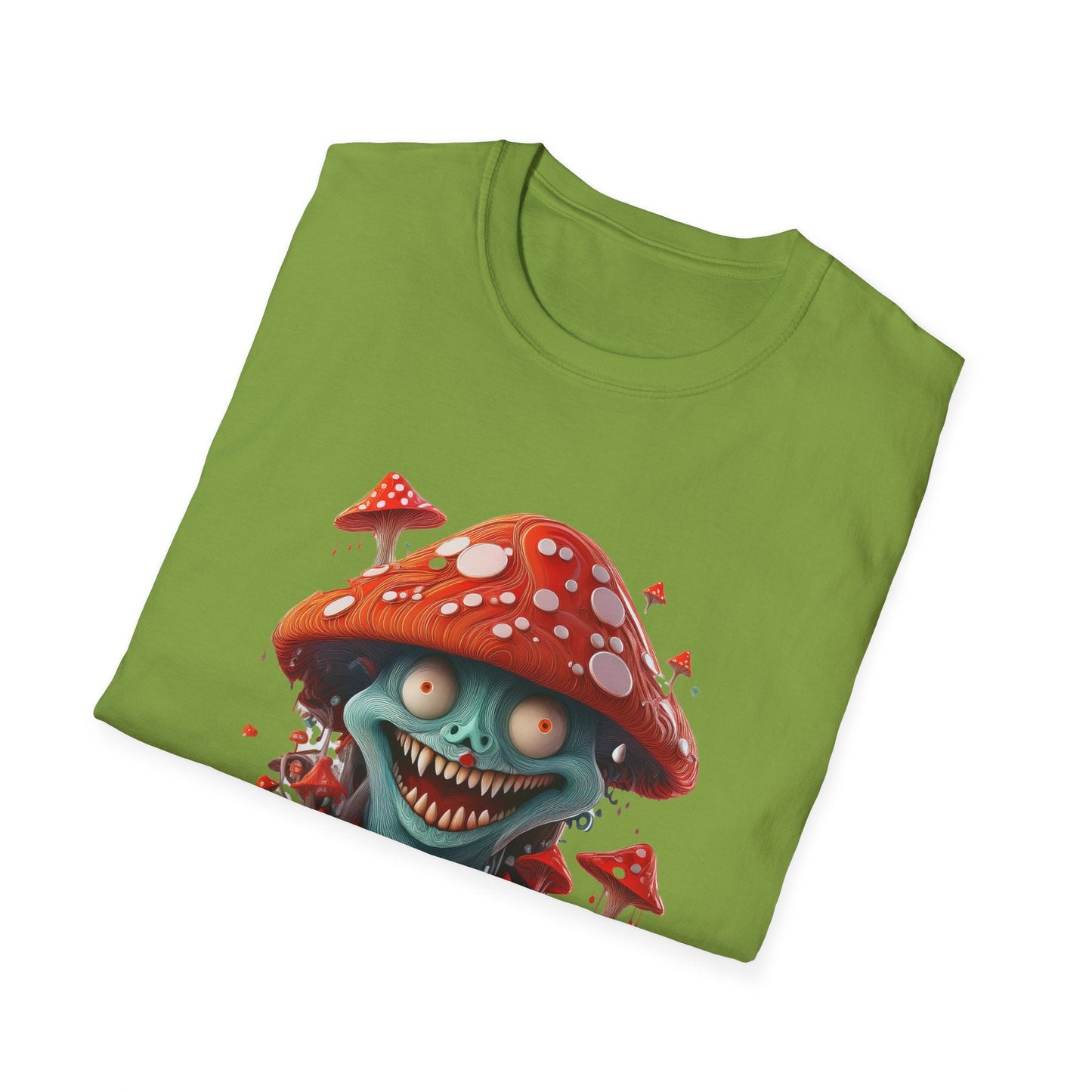 Funny Mashroom Graphic Unisex Softstyle Cotton With Cartoon Illustration Design 2