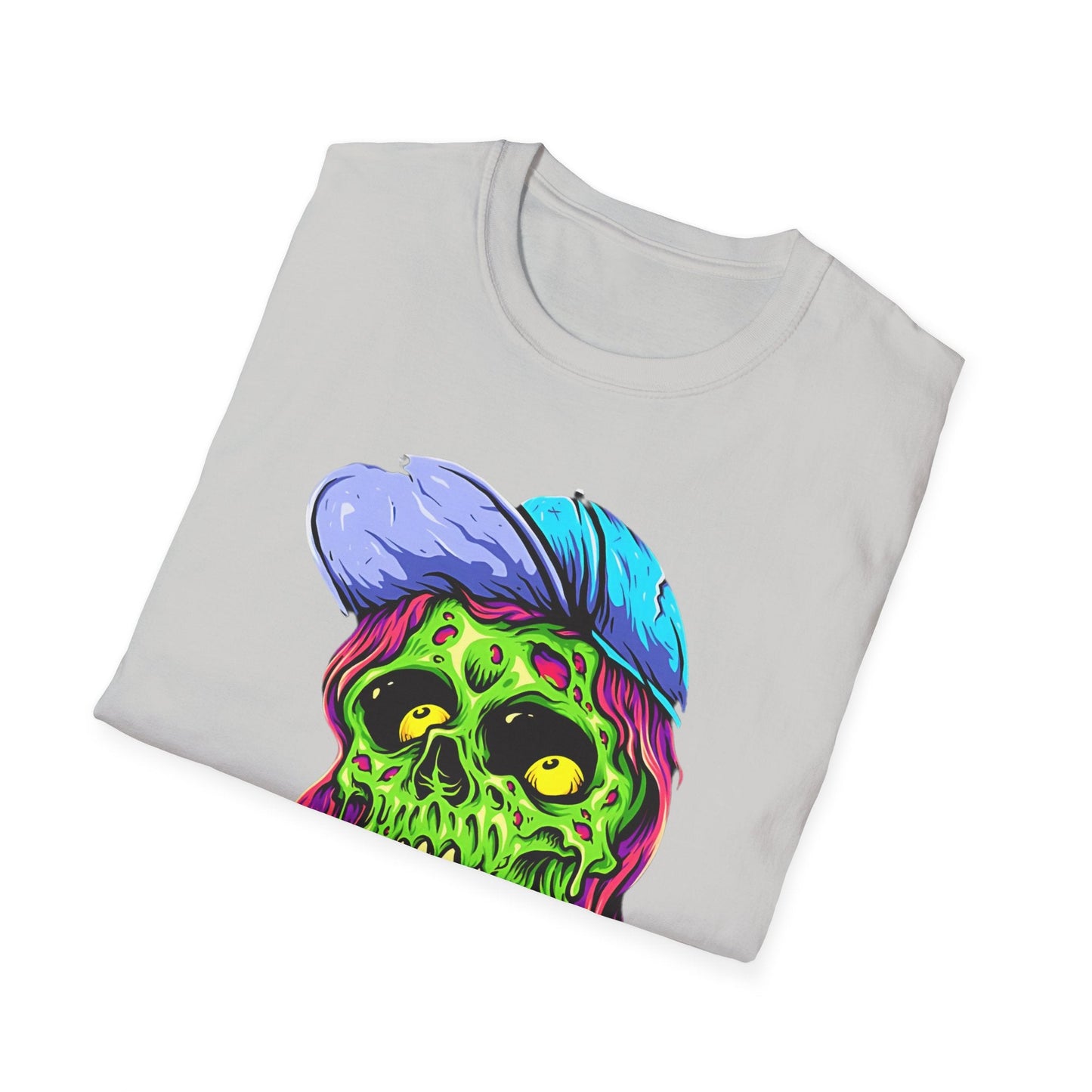 Unisex Skull Tee Shirt With Skeleton Artwork Gildan Softstyle 64000 Ring Spun Cotton