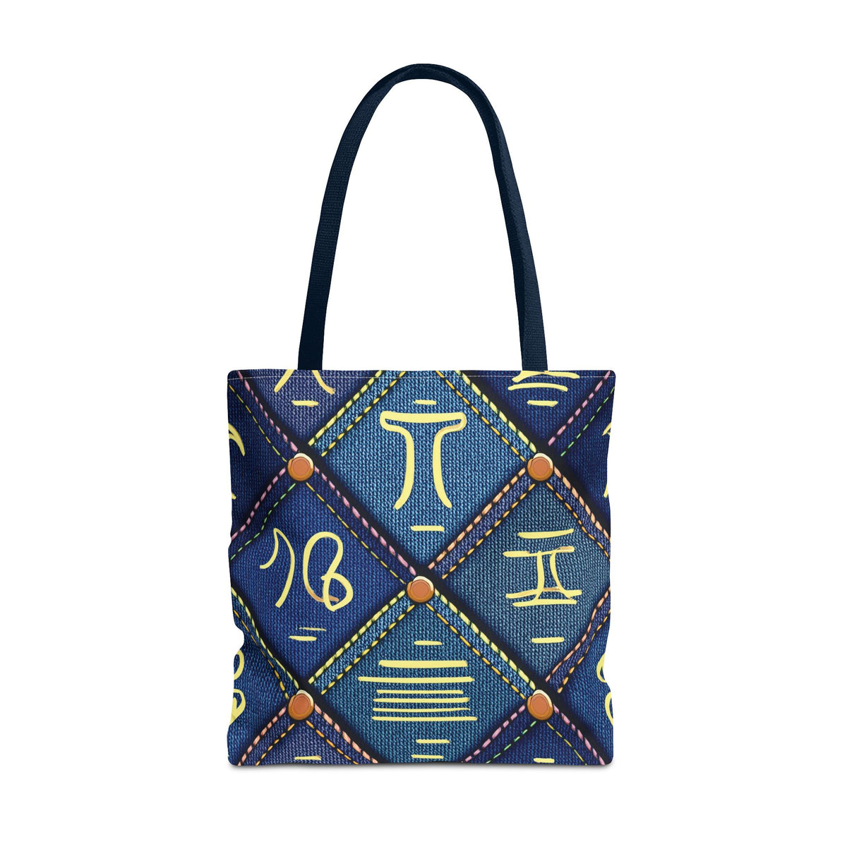 Denim Fabric Imitation Print Unisex Canvas Bag Poly Spun 3 Sizes Tote Bag 184-9