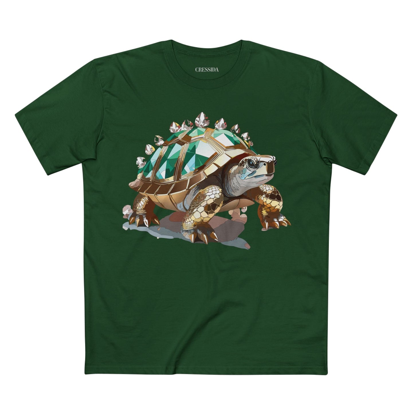 Turtle Graphic Unisex 100 Cotton Tee With Unique Animal Golden Medallion Art Design 33