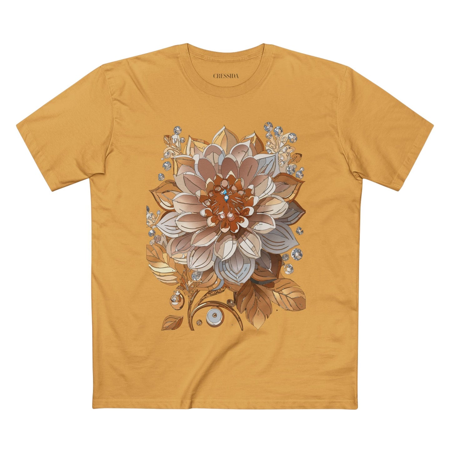 Floral Graphic T-Shirt Unisex 100 Cotton Art Design with Antique Flowers Tee 1