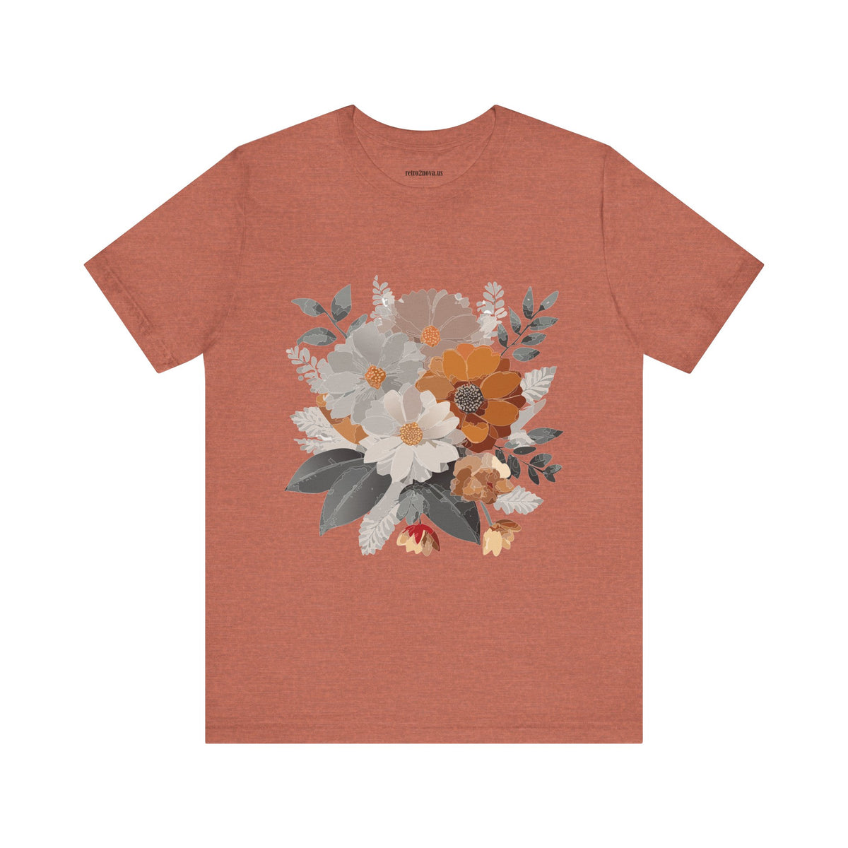 Floral Graphic Unisex Cotton Bella+Canvas Tee with Flowers Design ab12