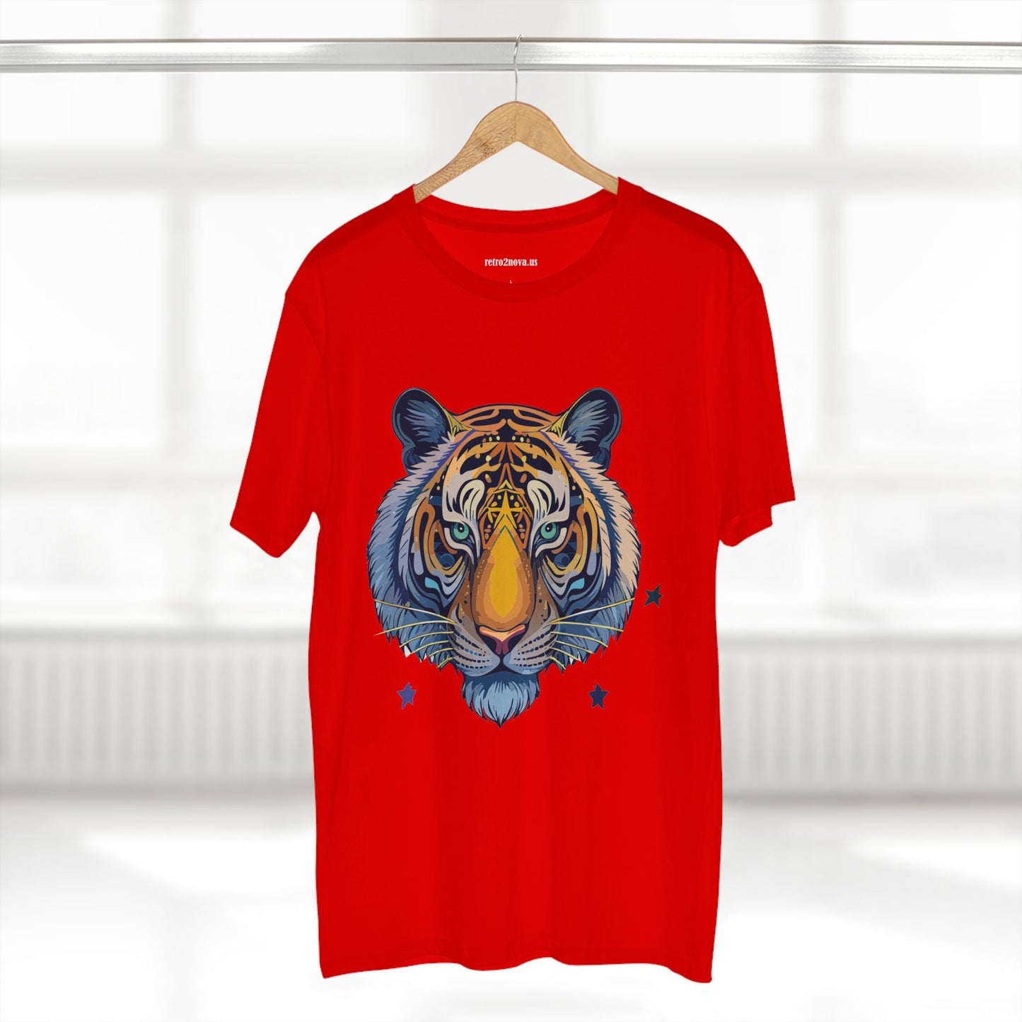 Unisex Tiger Shirt Premium Cotton Staple Tee With Original Art Design From Retro2Nova Art Collection For Everyday Comfort