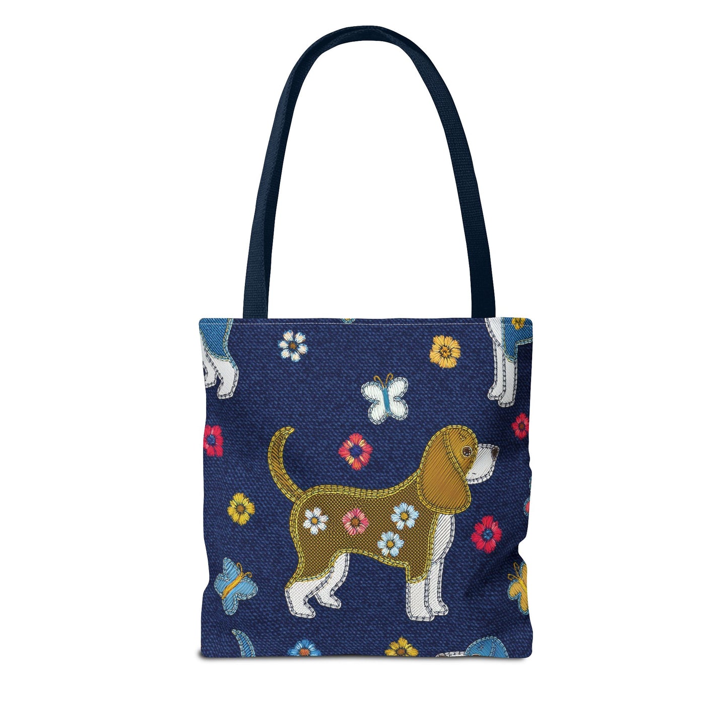Denim Fabric Imitation Print Unisex Canvas Bag Poly Spun 3 Sizes Tote Bag 191-1