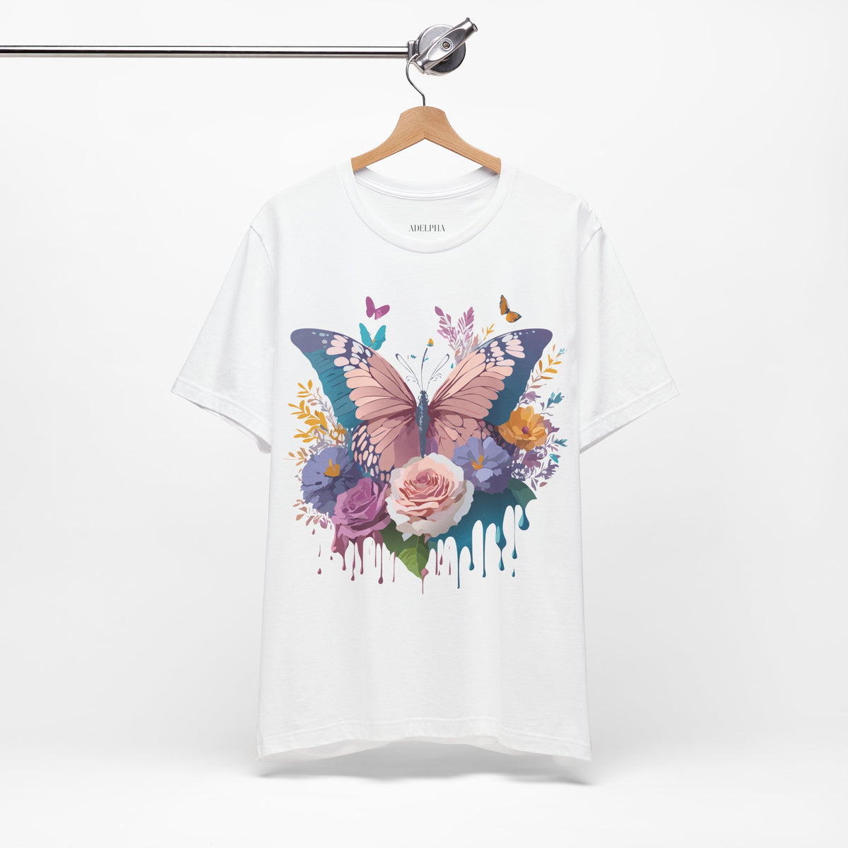 Butterfly Graphic Unisex Cotton Bella+Canvas Tee with Art Design n02