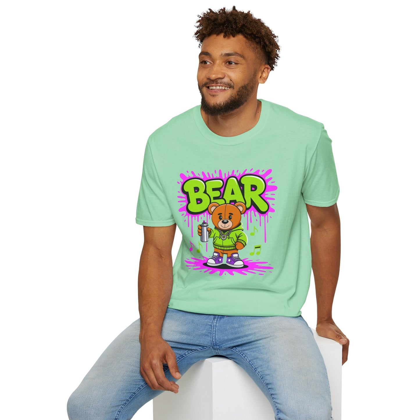 Unisex Cartoon T Shirt With Funny Animals Print Gildan Softstyle 64000 Tee Comfortable Everyday Wear