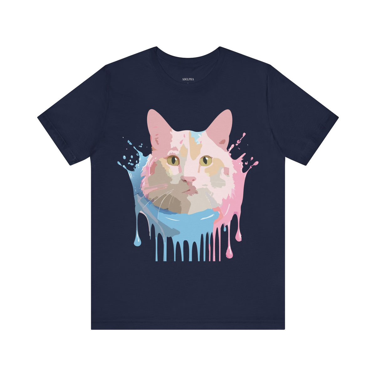 Cat Graphic Unisex Cotton Bella+Canvas Tee with Art Animal Design e203