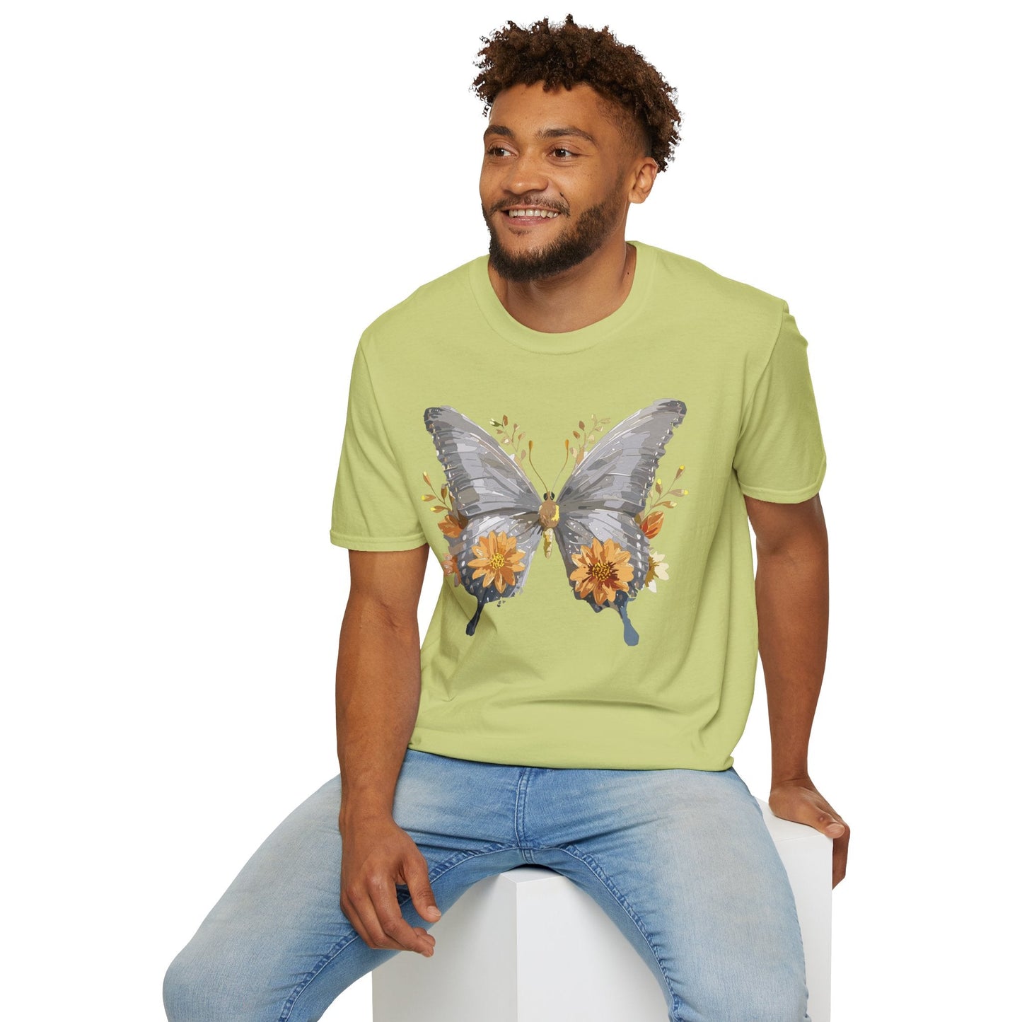 Butterfly T Shirt For Unisex Gildan Softstyle 64000 Cotton Comfort Monarch Design Tee