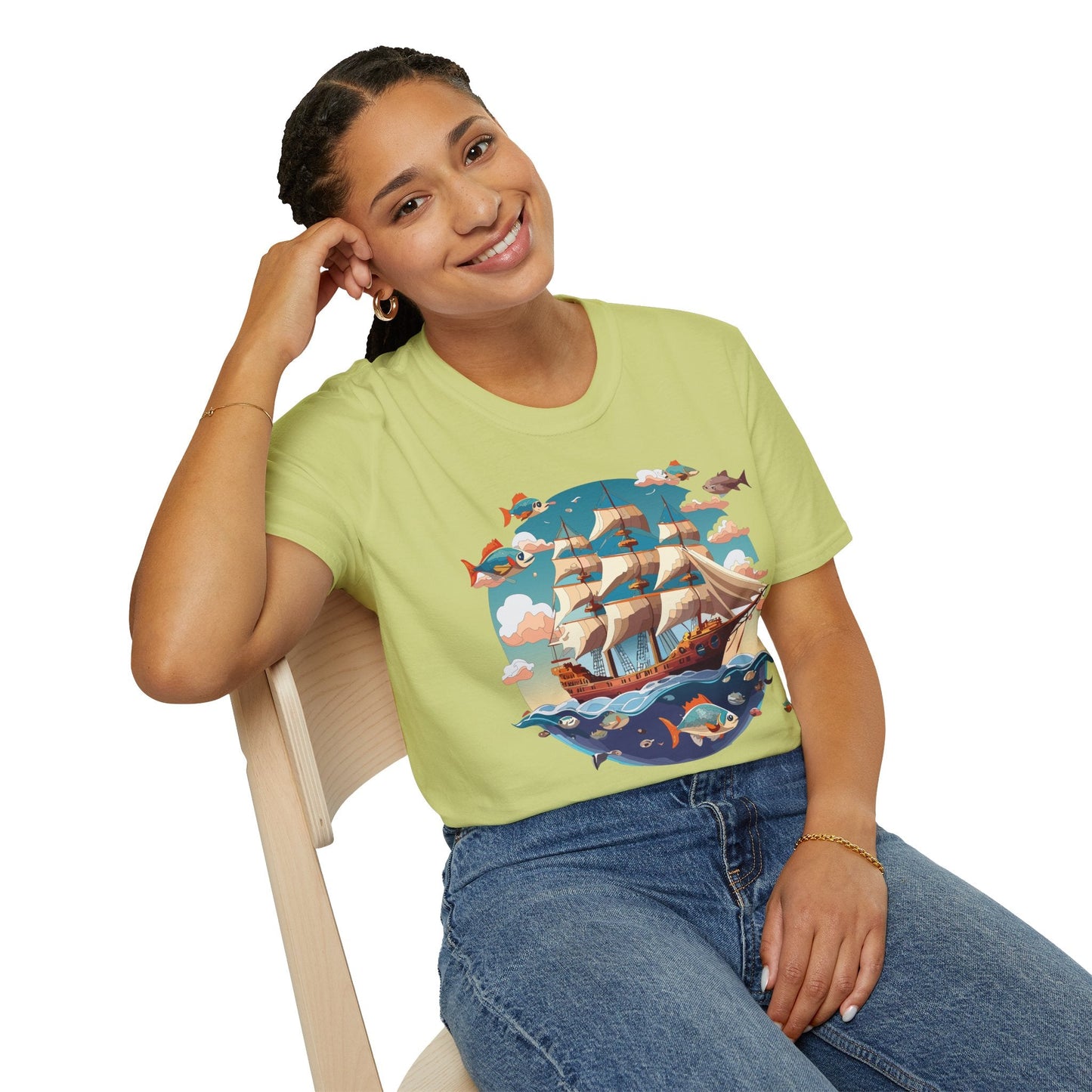 Unisex Ship T Shirts Frigate Vessel Tee By Gildan 64000 Softstyle 100 Percent Ring Spun Cotton