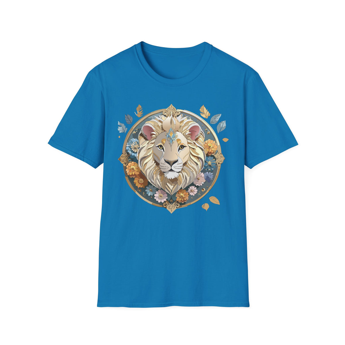 Floral Regal Lion T-Shirt | Boho Mandala Lion Tee