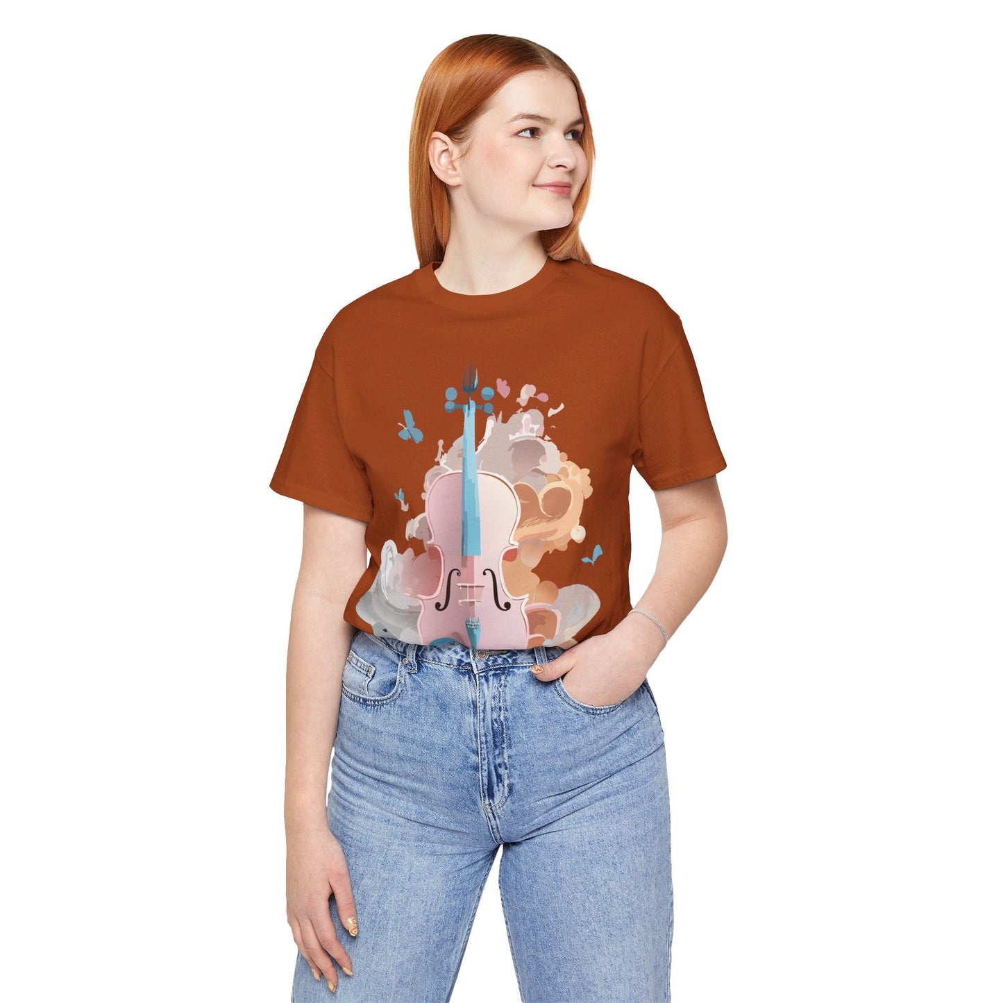Music Graphic Unisex 100 Cotton Vintage Art with Musical Elements Tee 11