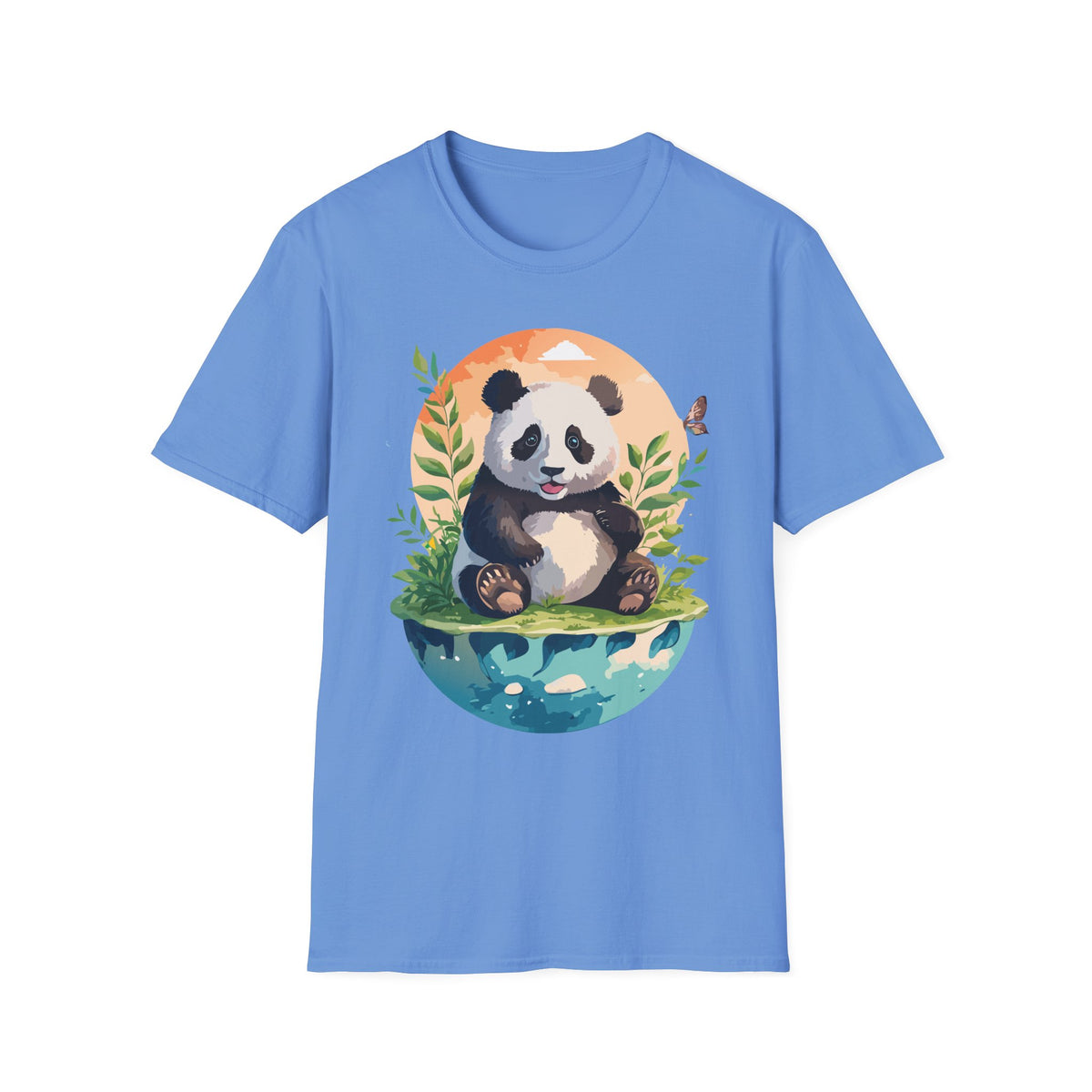 Cute Panda Illustration T-Shirt | Panda Bear Nature Scene