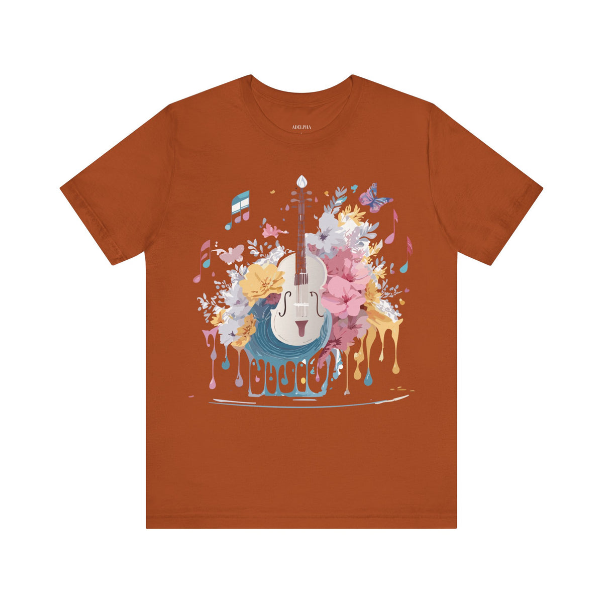 Music Graphic Unisex Cotton Bella+Canvas Tee with Art Design m83