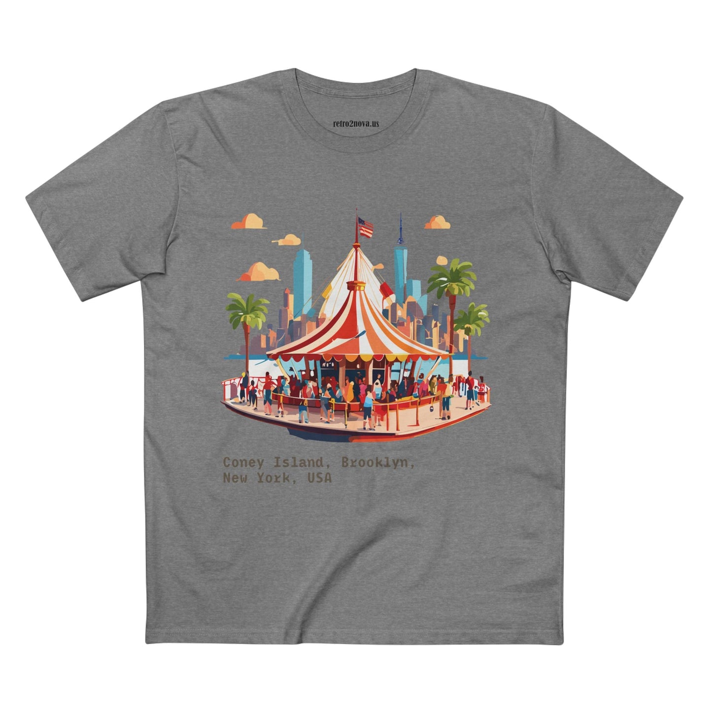 Retro2Nova Unisex Premium Cotton Art Tee With Original Brooklyn Travel Shirt Design