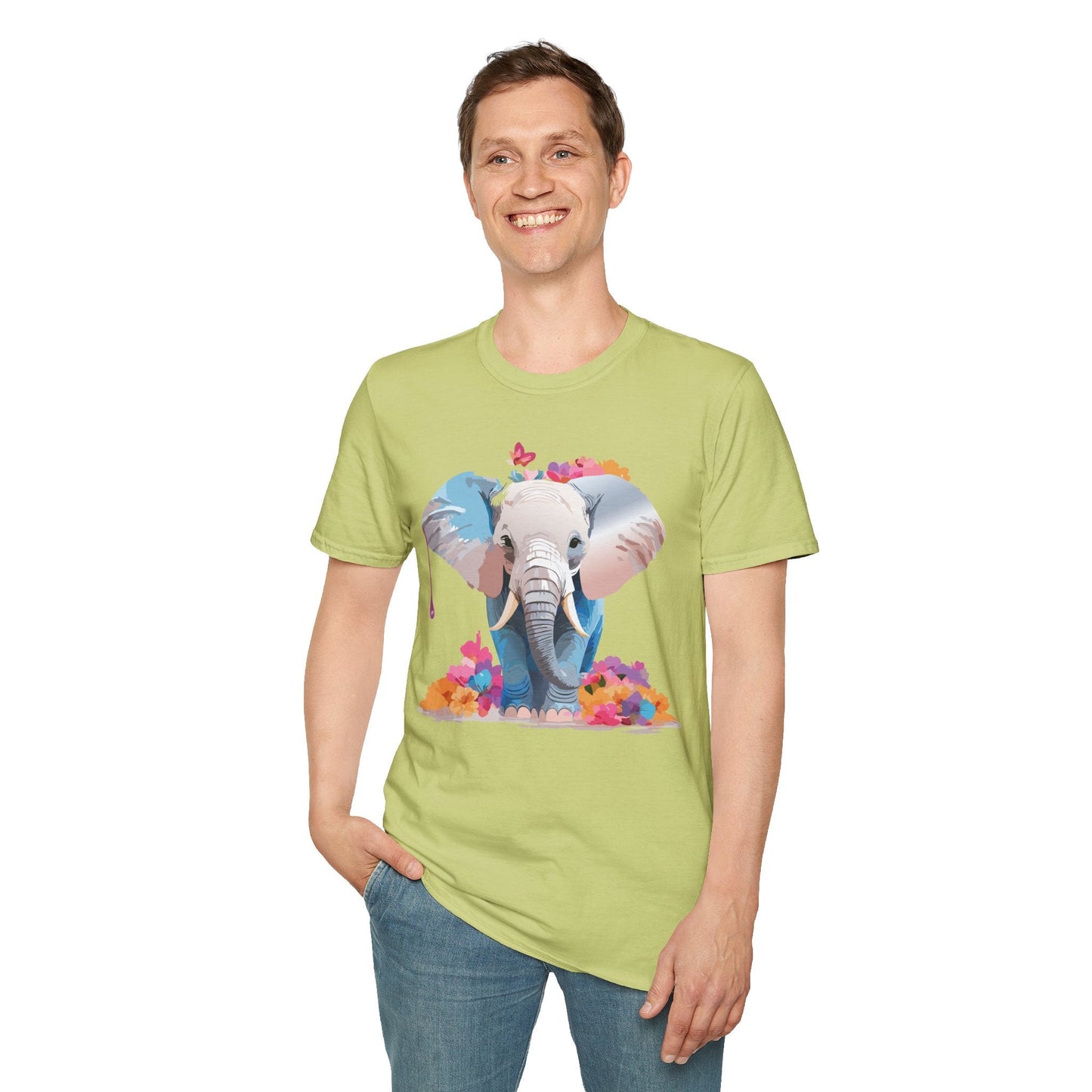 Elephant T Shirt Unisex Softstyle 64000 Graphic Elephant Illustration Animal Tee For Everyday Wear