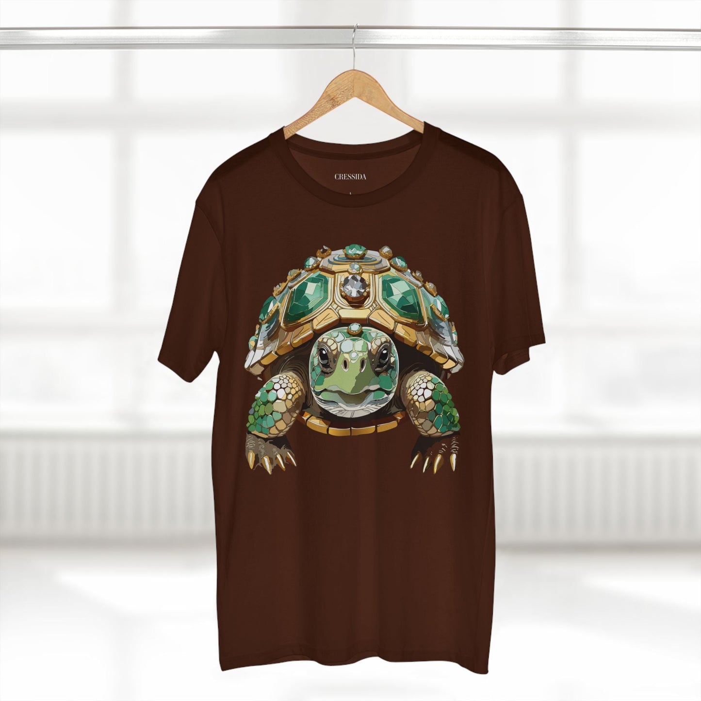 Turtle Graphic Unisex 100 Cotton Tee With Unique Animal Golden Medallion Art Design 31