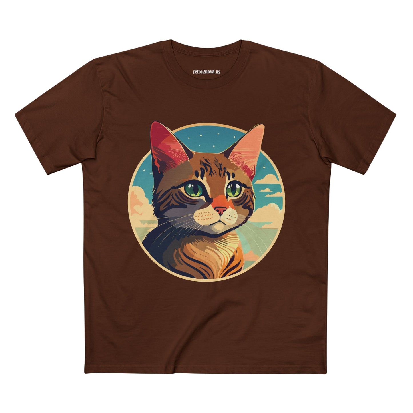 Animals Shirt Cat Design Unisex Premium Cotton Tee With Original Art From Retro2Nova Collection Exclusive Edition