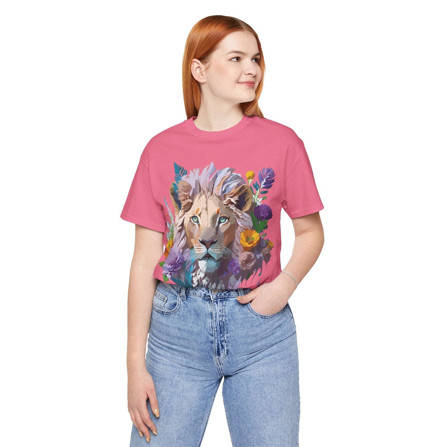Lion Graphic Unisex 100 Cotton Vintage Animal Artwork Tee 3