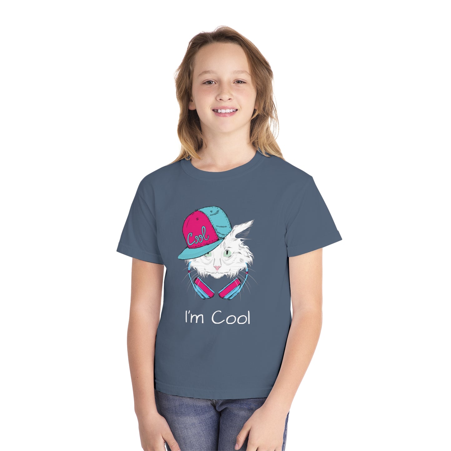 Youth Tee Shirt with Cool Cat