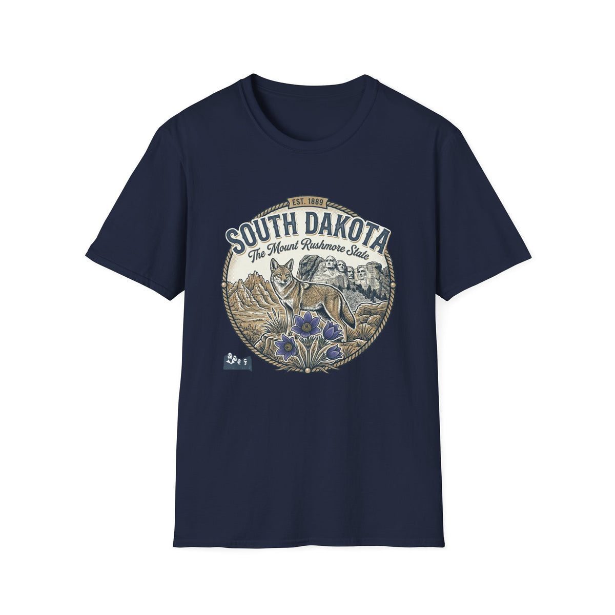South Dakota Wildlife Tee – State Prairie Flowers Travel Tourist Graphic Tee Unisex 100 Cotton Gildan T-Shirt