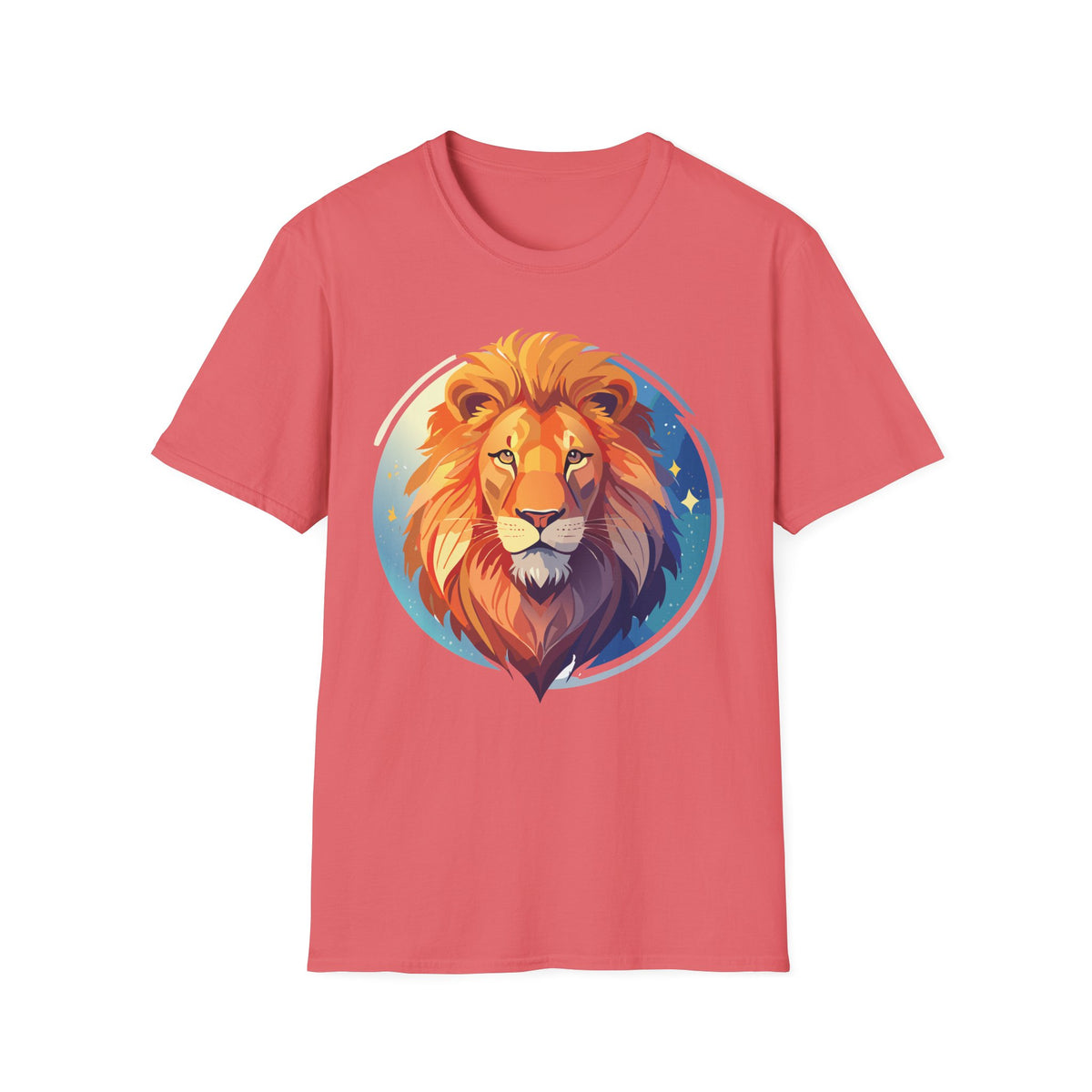 Regal Lion Portrait T-Shirt | Colorful Lion Face Illustration