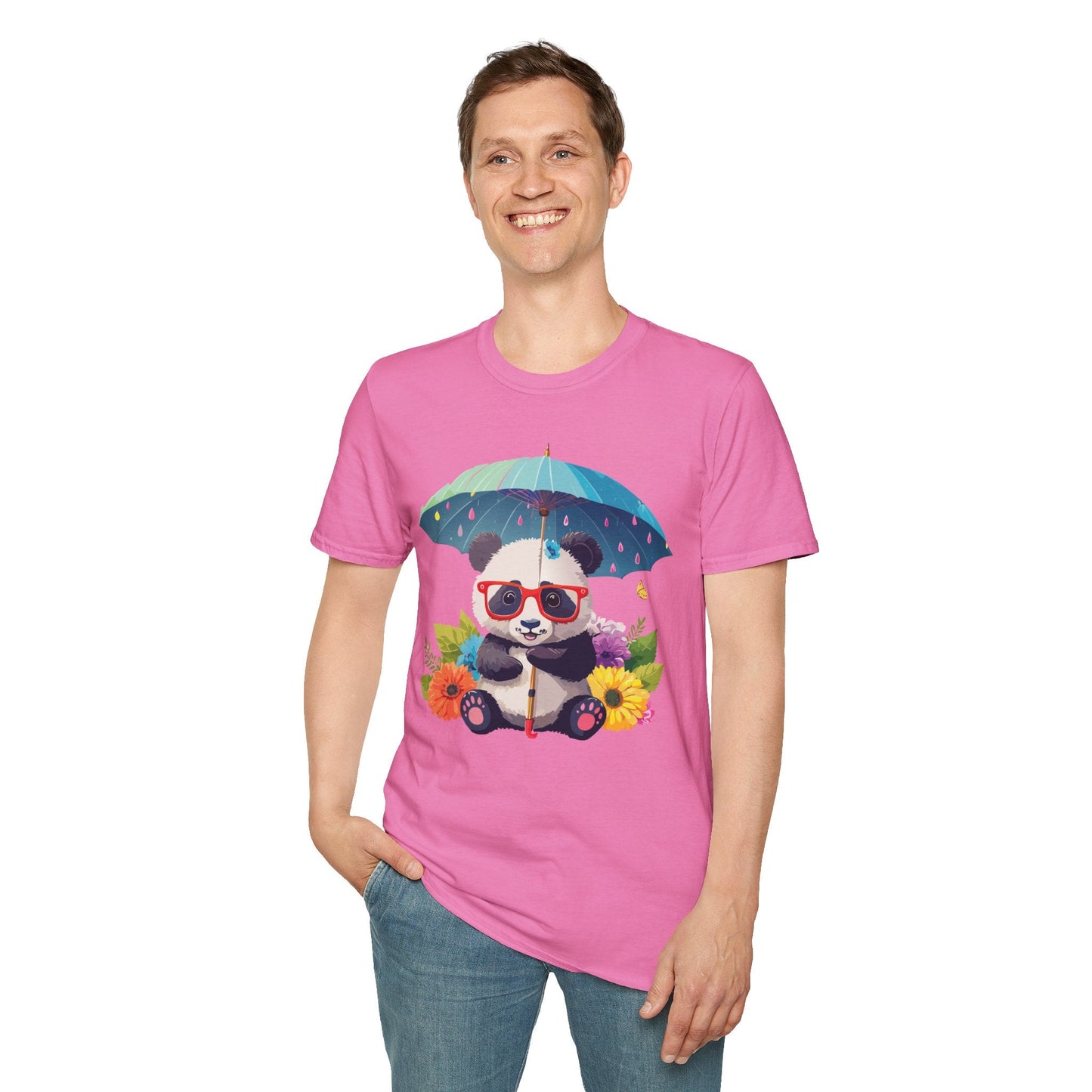 Panda Shirt Unisex Tee 100 Percent Ring Spun Cotton Softstyle Gildan 64000 Animal Print