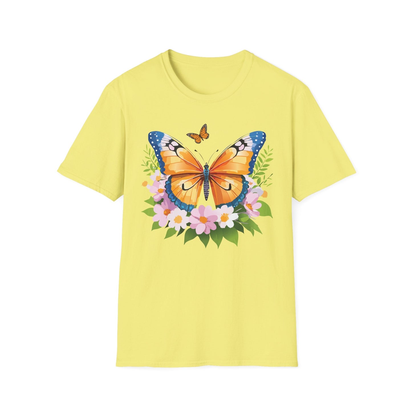 Butterfly Shirt Unisex Cotton Tee Monarch Butterfly Design Gildan Softstyle 64000 Short Sleeve
