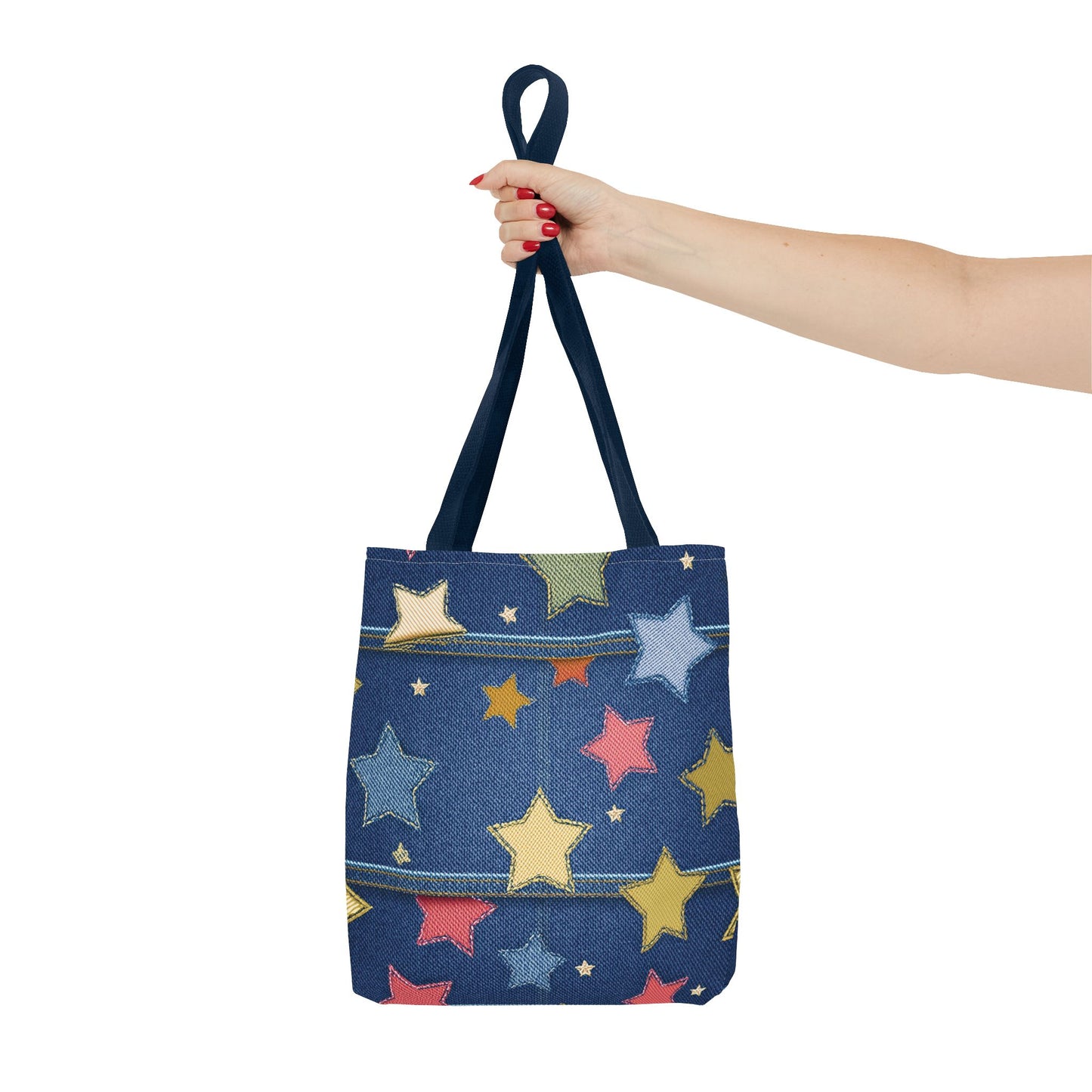 Denim Fabric Imitation Print Unisex Canvas Bag Poly Spun 3 Sizes Tote Bag 181-5