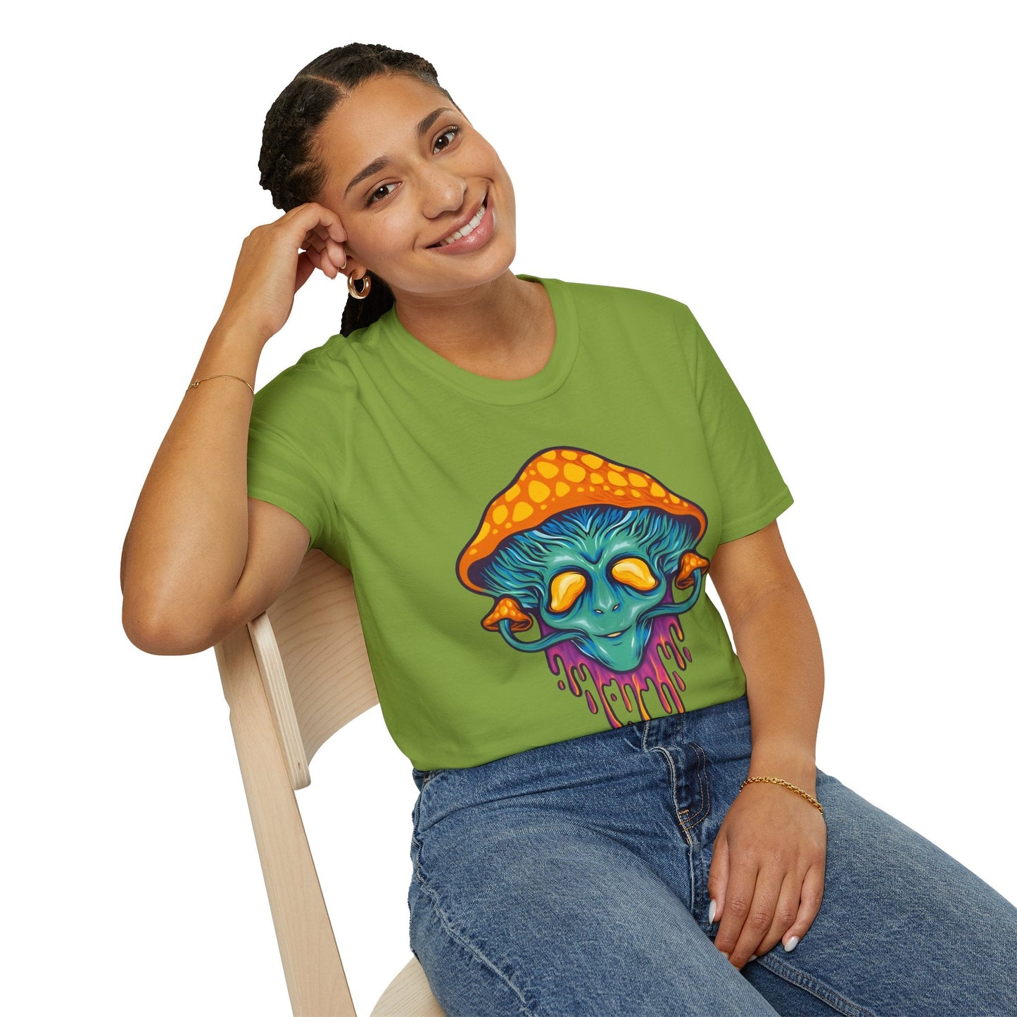 Mashroom T Shirt Unisex Funny Mushroom Design Tee 100 Percent Cotton Softstyle Collection