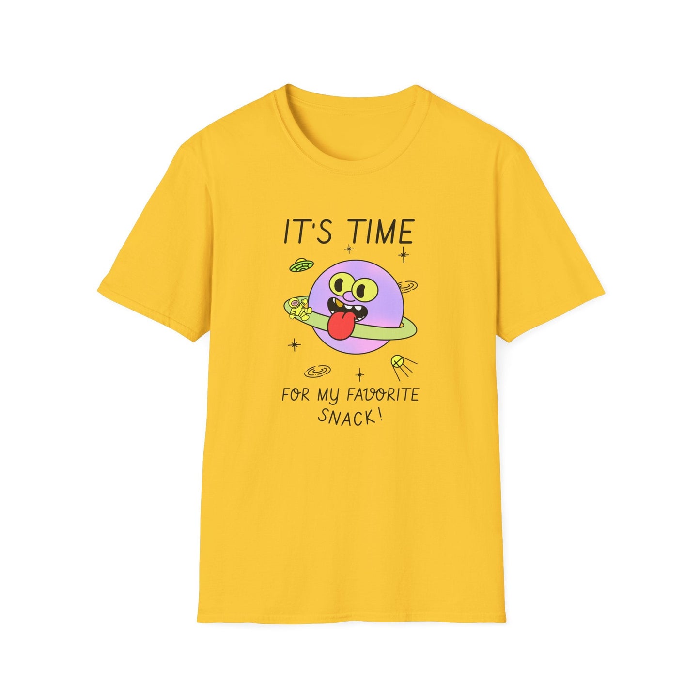 Snack Time Alien TShirt Time For My Favorite Snack Unisex Cotton Cute Space Graphic Tee