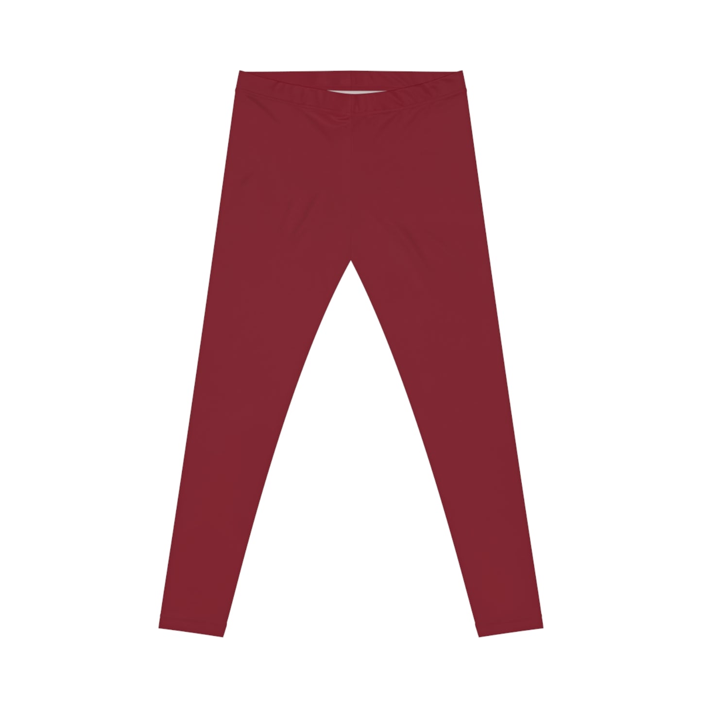 Burgundy Color Women's Poly-Span Casual Leggings XS-2XL