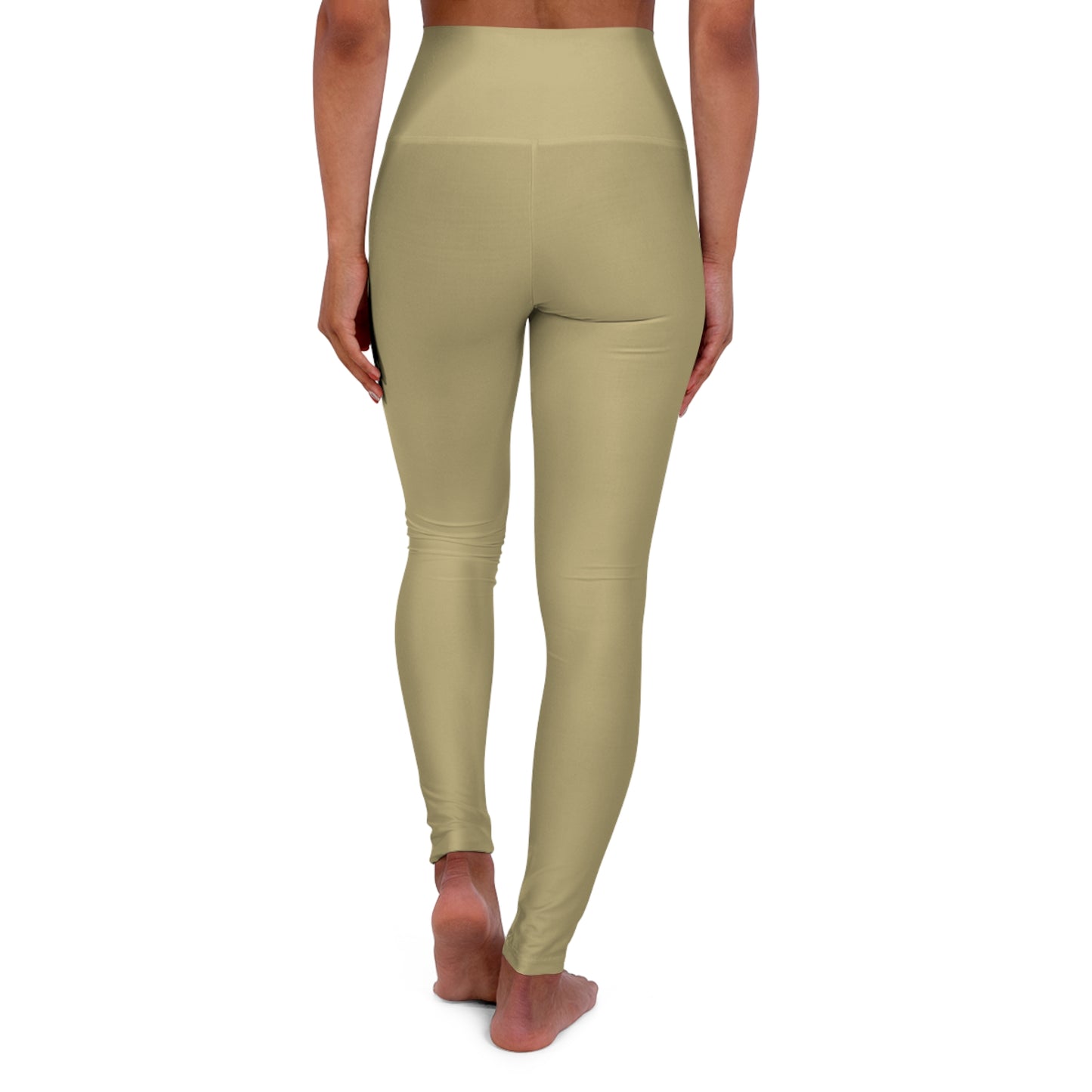 Light Sand Khaki Color High-Waist Yoga Leggings Women's Seamless Poly-Span Stretchy Pants XS-2XL