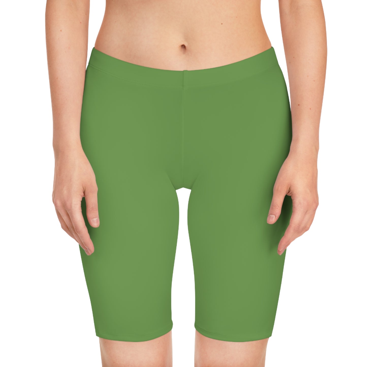 Green Color Biker Shorts, Green Biker Shorts