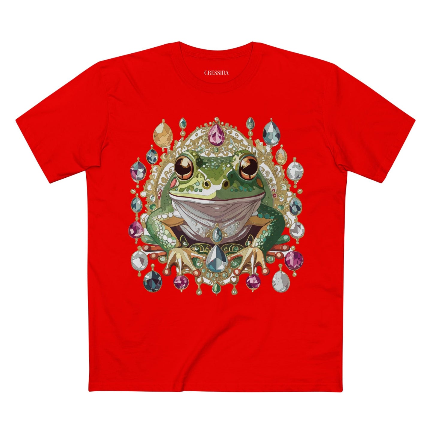 Frog Graphic Unisex 100 Cotton Tee With Unique Animal Golden Medallion Art Design 27