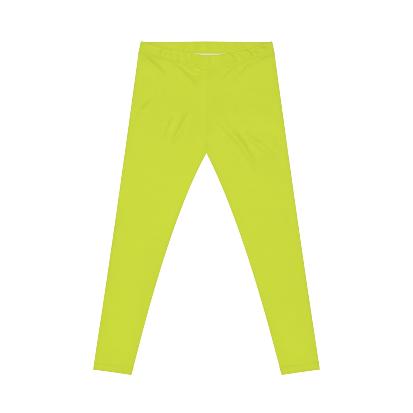 Bright Lime Color Women's Poly-Span Casual Leggings XS-2XL