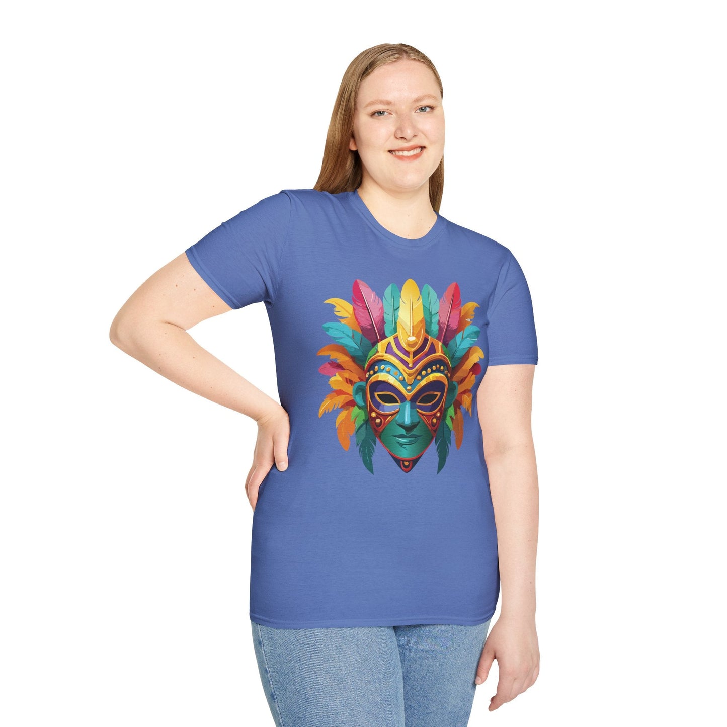 Mask Graphic Unisex Cotton Masquerade Design Artwork Tee 1