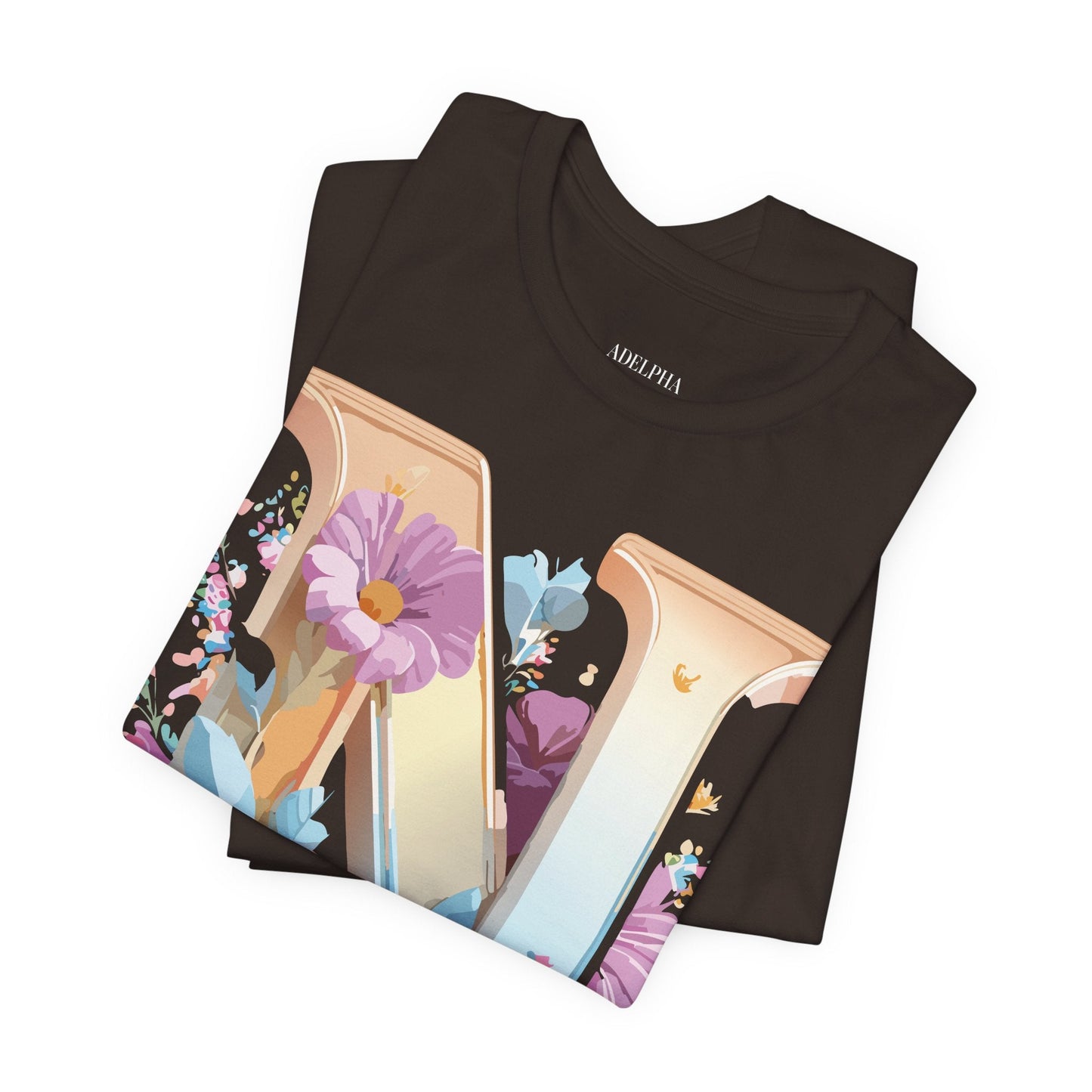 Letter N Shirt Unisex Graphic Tee By Adelpha Vintage Inspired Artwork Short Sleeve