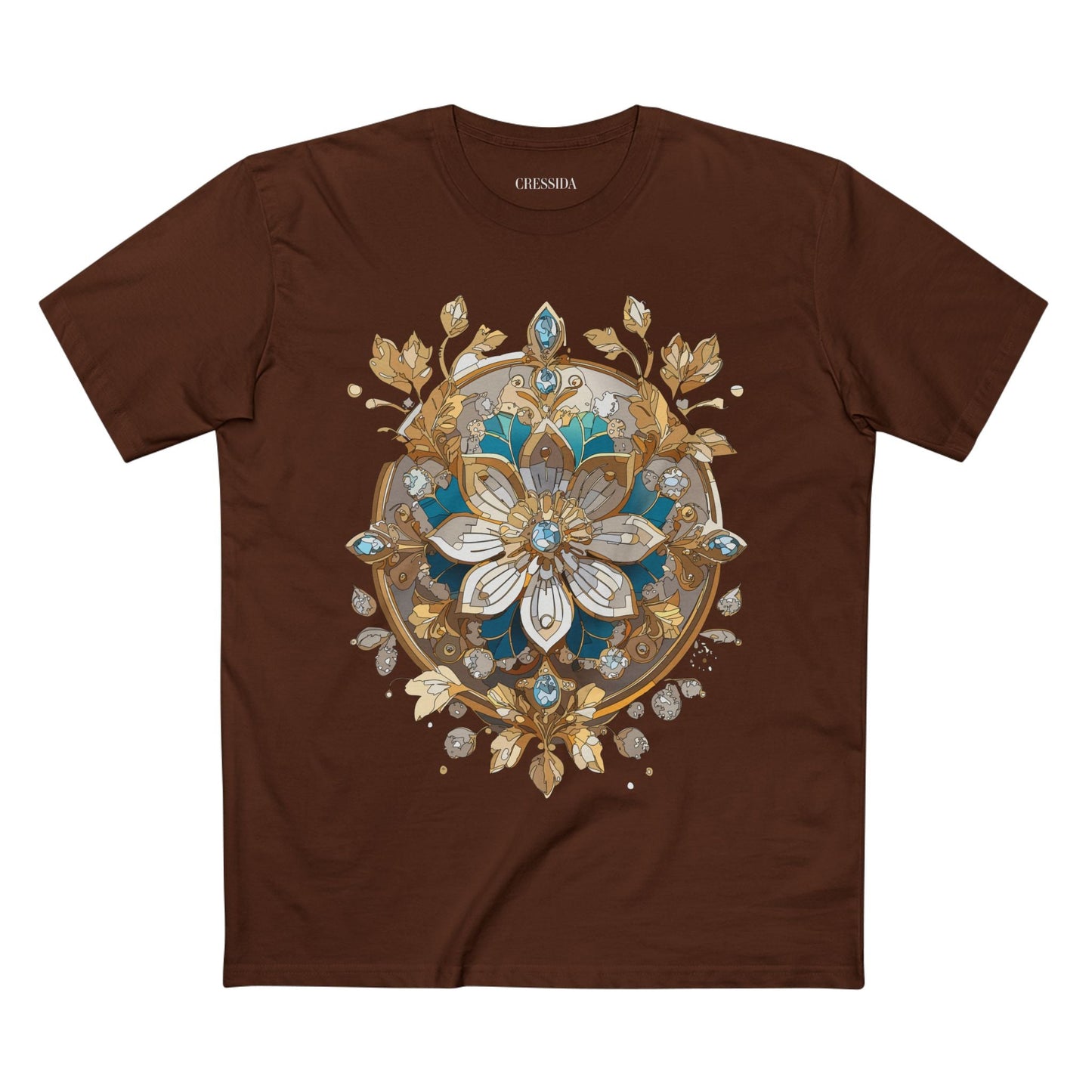 Floral Graphic T-Shirt Unisex 100 Cotton Art Design with Antique Flowers Tee 11