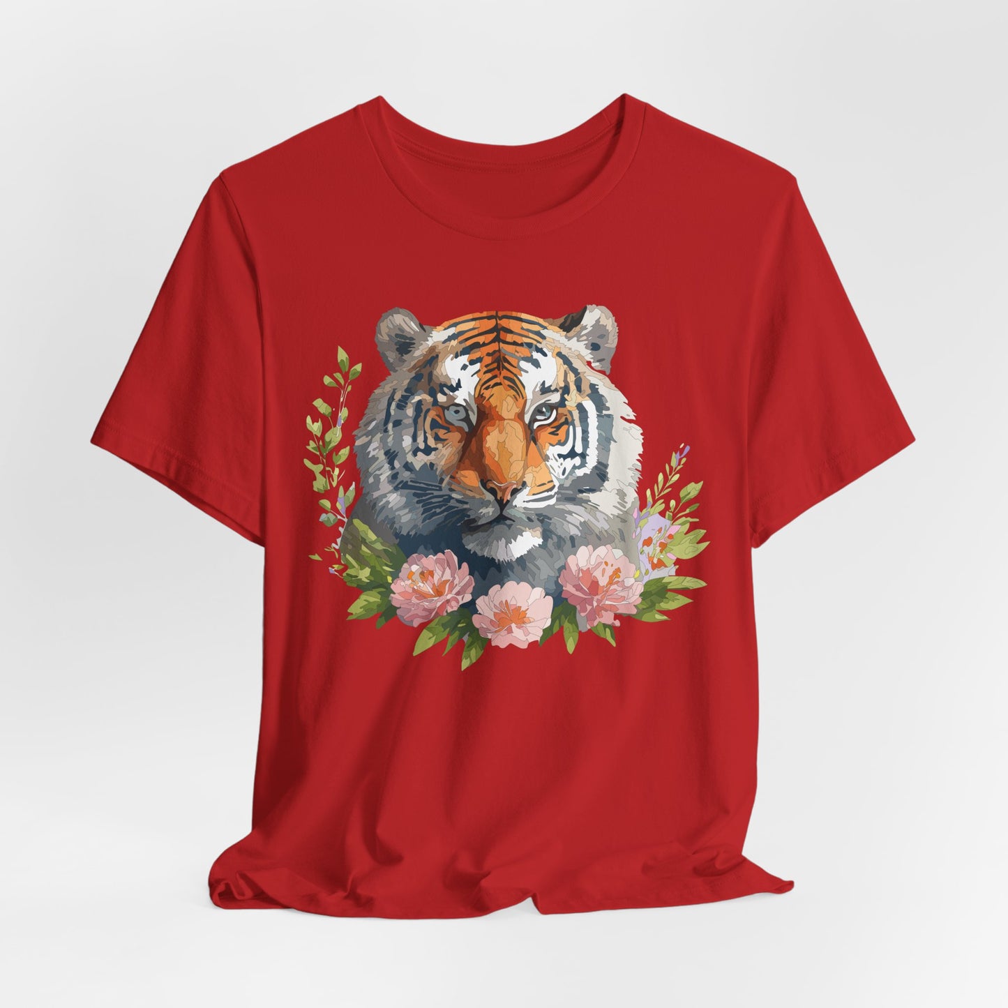 Floral Tiger Shirt, Animal Shirt, Tiger Tee, Unisex Tee, Floral T-shirt, T-Shirt with Animal