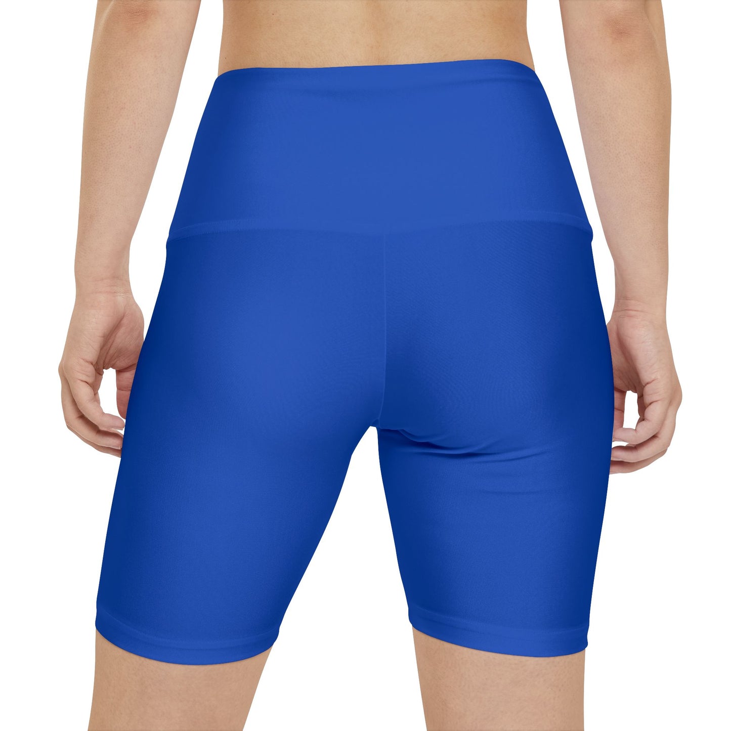 Sapphire Blue Women's Workout Shorts — Solid High-Waist Biker Shorts for Exercise & Everyday Wear