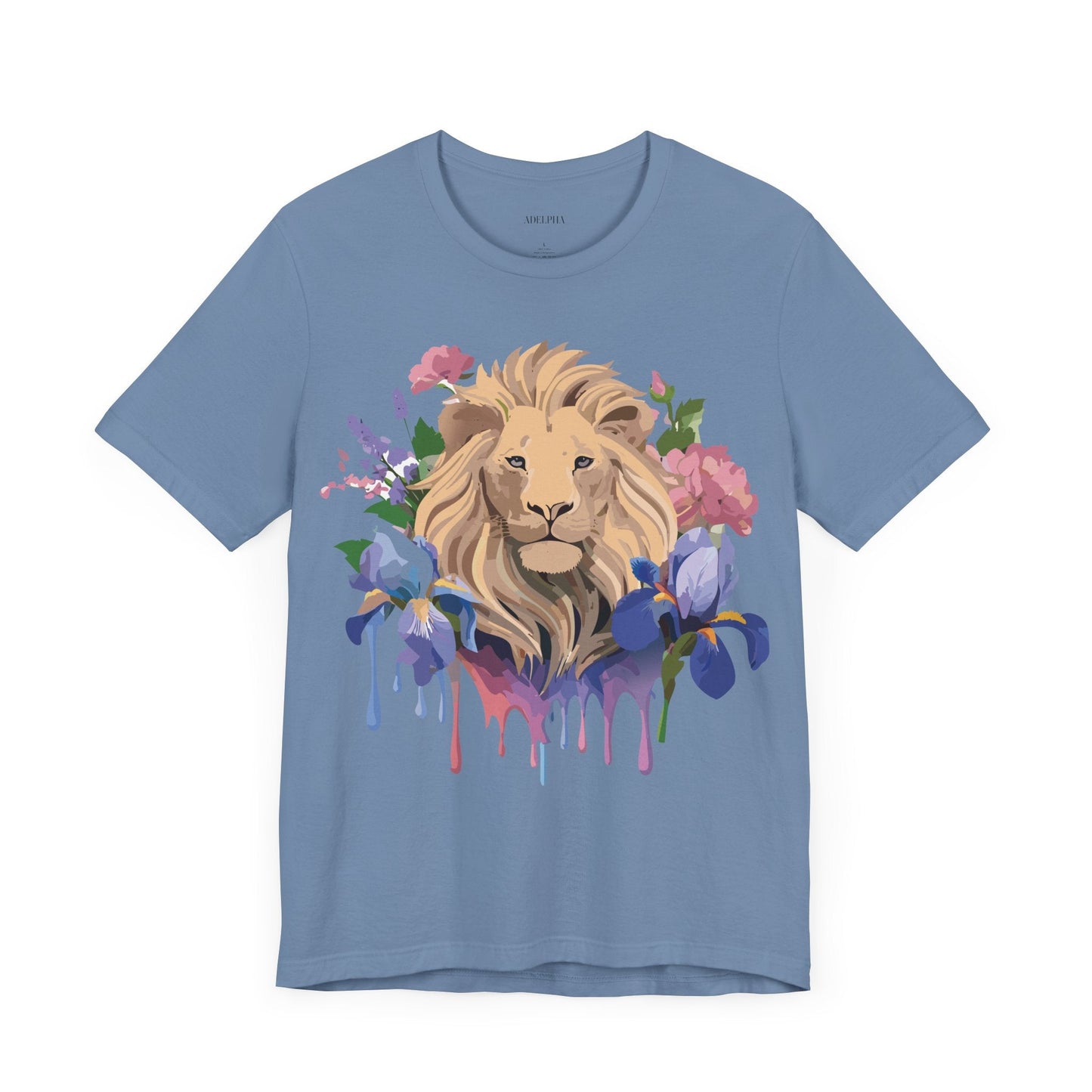 Adelpha Lion Shirt Unisex Graphic Tee Short Sleeve Vintage Style Lion Design Artwork