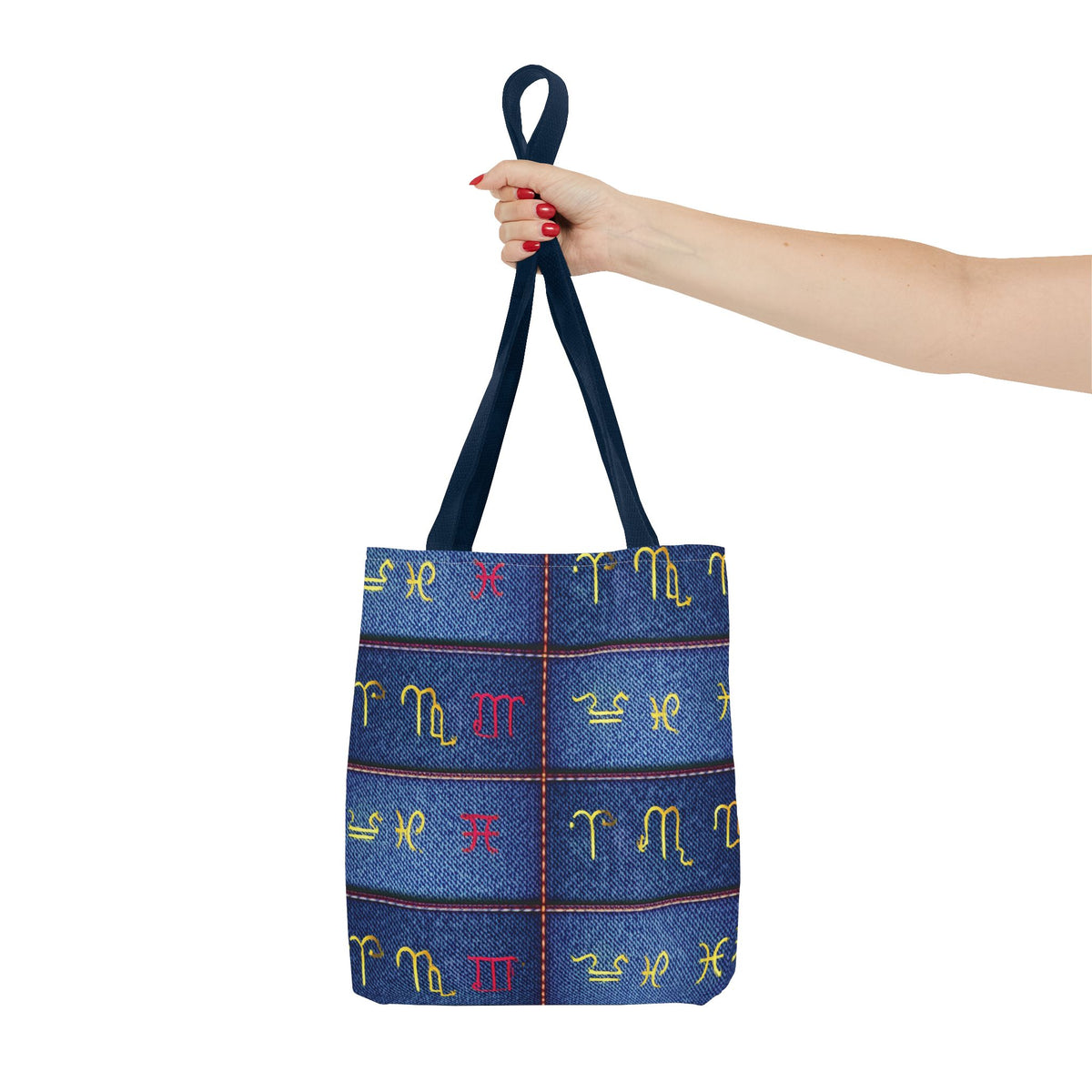 Denim Fabric Imitation Print Unisex Canvas Bag Poly Spun 3 Sizes Tote Bag 184-6