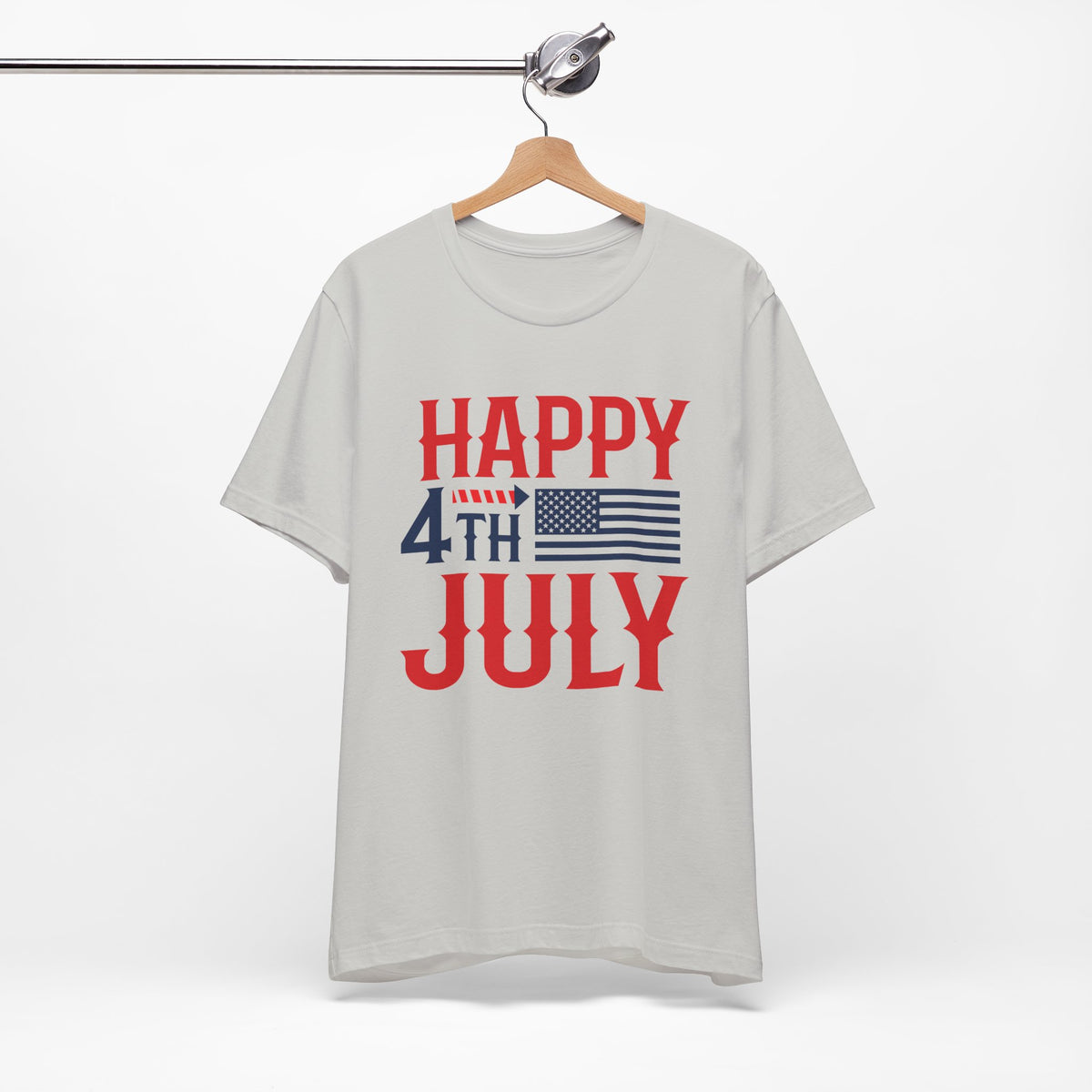 Happy 4th July American Flag T-Shirt Independence Day Patriotic Unisex Cotton Tee 011